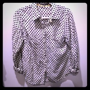 Anthropologie Matty Polka Dot Button Up